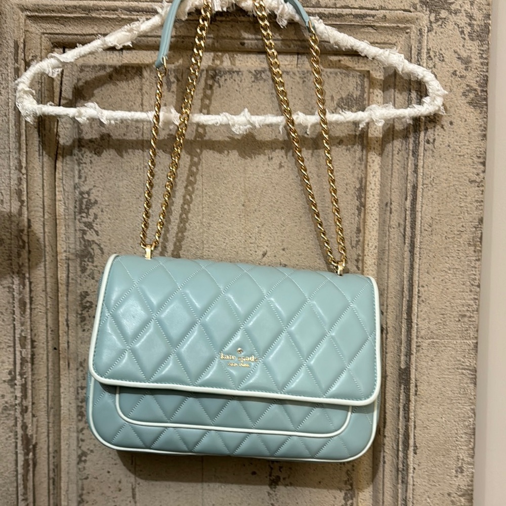 Kate Spade Blue Chain Strap Shoulder Bag